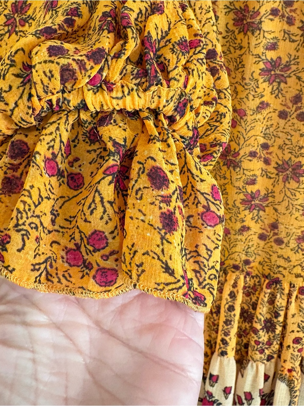 Free People Orange Floral Tiered Maxi Dress Small - Picture 6 of 8